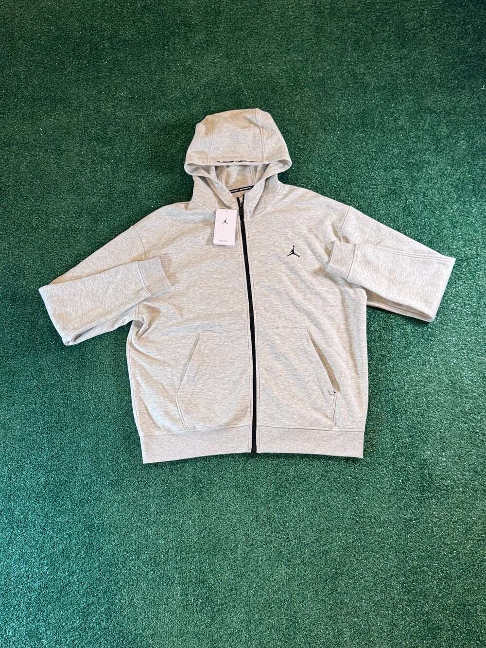 Jordan Sport Hoop Fleece Full-Zip Hoodie Size L Grey Heather Dri-FIT